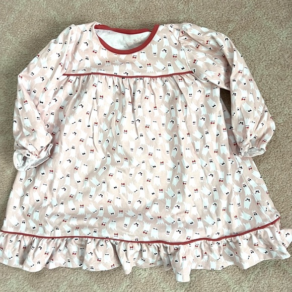 James & Lottie Girls Lounge Dress - Pink Halloween Ghosts main image 1